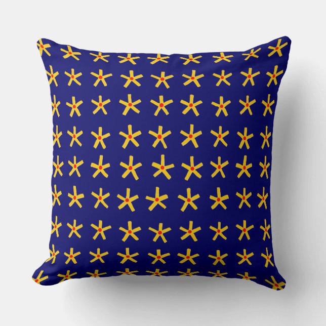 Ancient Egyptian Style Star Pattern - Deep Navy Cushion (Front)