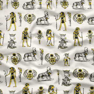 Ancient Egyptian Symbols Hyroglifics Alphabet Fabric