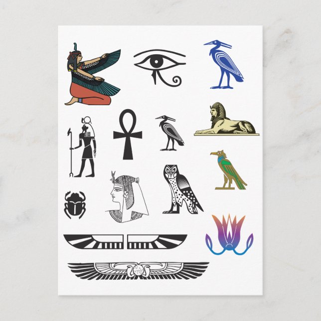 Ancient Egyptian Symbols Postcard (Front)