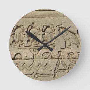 Ancient Egyptian Symbols Round Clock