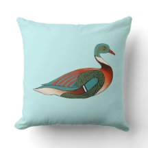 Ancient Egyptian Teal Duck Illustration Throw Pill