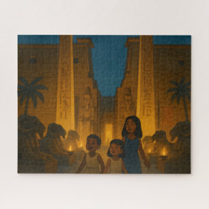 Ancient Egyptian Temple Sacred Puzzle Gold