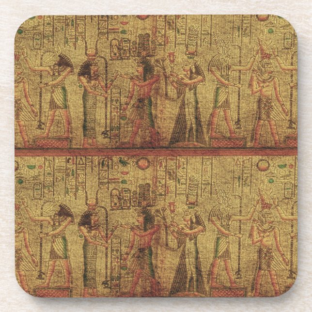 Ancient Egyptian Temple Wall Art Coaster (Front)