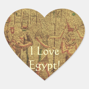 Ancient Egyptian Temple Wall Art Heart Sticker