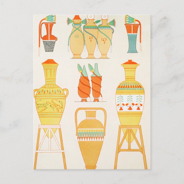 Ancient Egyptian Urns Holiday Postcard (Front)