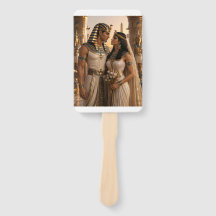Ancient Egyptian Wedding Royalty Couple Hand Fan
