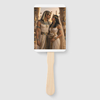 Ancient Egyptian Wedding Royalty Couple Hand Fan