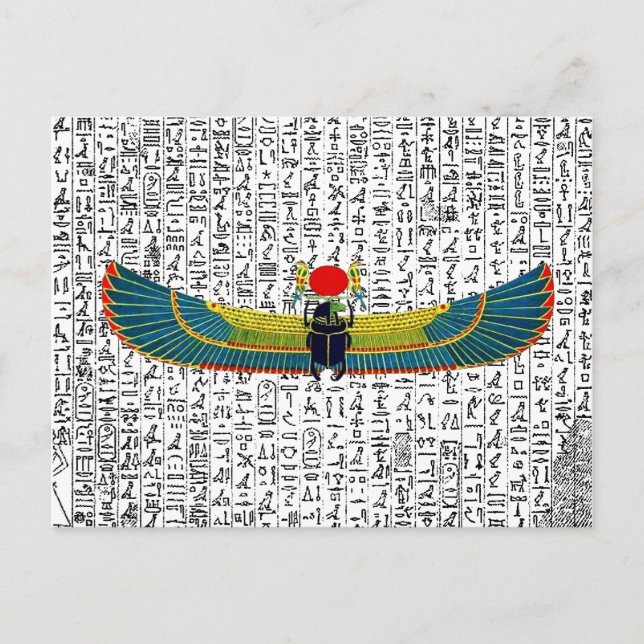 Ancient Egyptian Winged Scarab Postcard (Front)