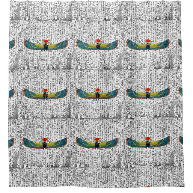 Ancient Egyptian Winged Scarab  Shower Curtain (Front)