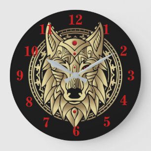 Ancient Egyptian Wolf Large Clock