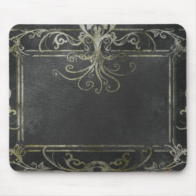 Ancient Eldritch Victorian (Black and Gold) Mouse Mat (Front)