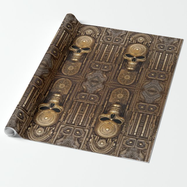 Ancient Elegance: Celtic & Egyptian Fusion Wrappin Wrapping Paper (Unrolled)