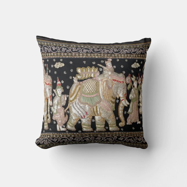 Ancient Elephant Tapestry Cushion (Front)