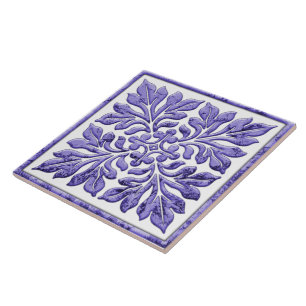 Ancient english tile cool purple