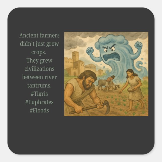 Ancient Farmers...River Tantrums Square Sticker (Front)