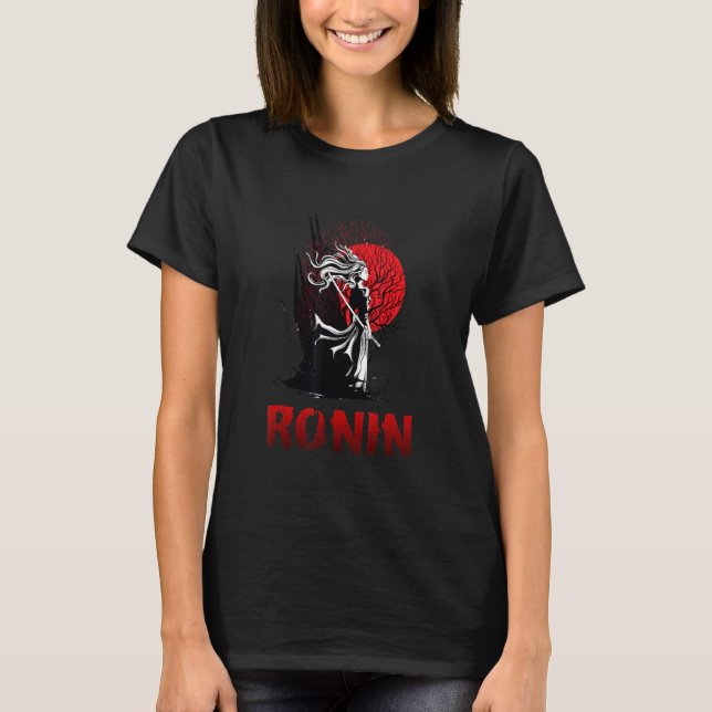 Ancient Female Japanese Samurai Katana Ronin Asian T-Shirt (Front)