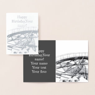 Ancient footbridge pencilart Monochrome Foil Card