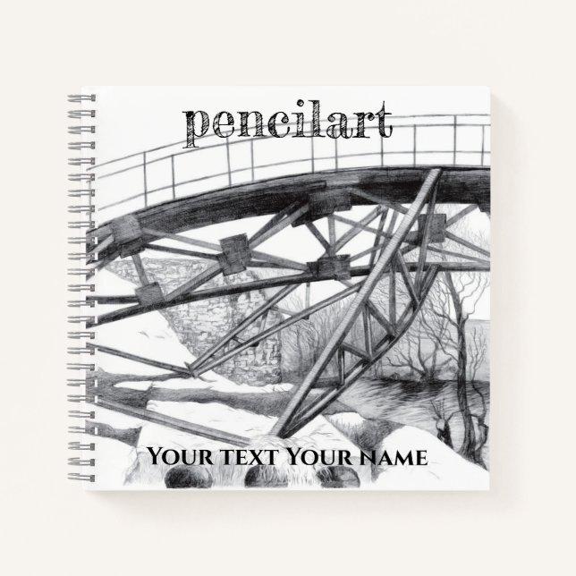 Ancient footbridge pencilart notebook (Front)