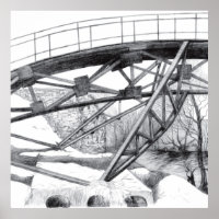 Ancient footbridge pencilart