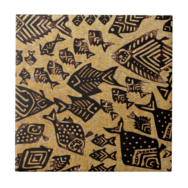 Ancient Fossil Fish Tile (Front)