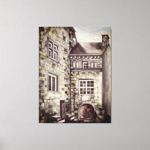Ancient French Castle Provenance in Watercolor Canvas Print