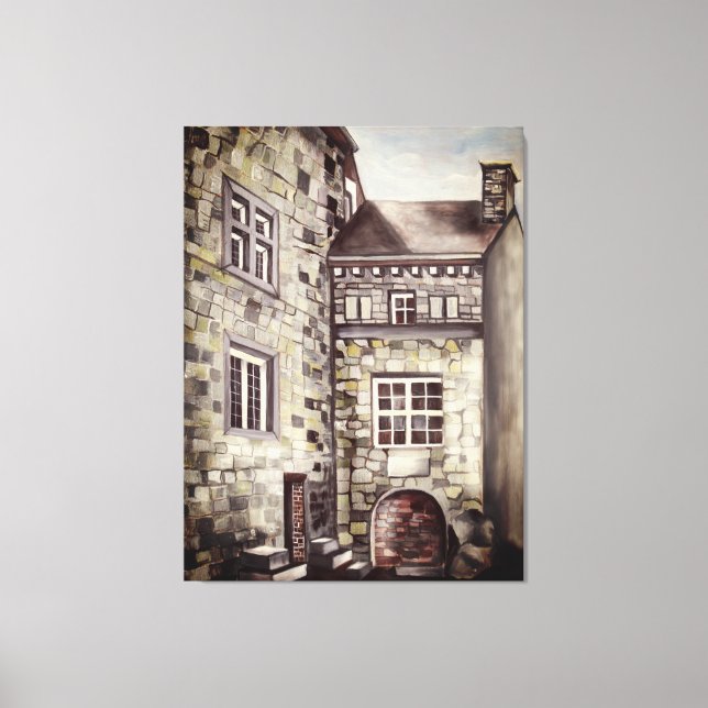 Ancient French Castle Provenance in Watercolor Canvas Print (Front)