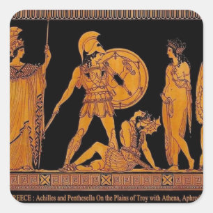 Ancient God And Goddess Frieze - Greece Square Sticker