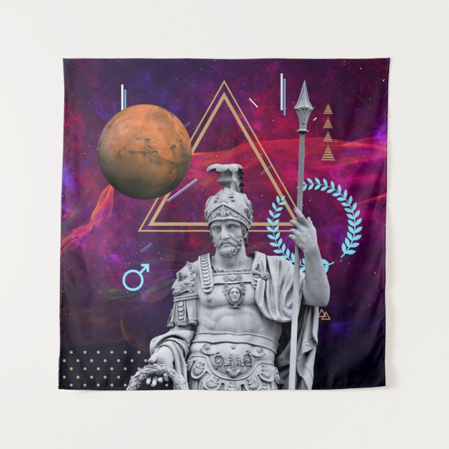 Ancient Gods and Planets: Mars (gr. Ares) Tapestry (Front)