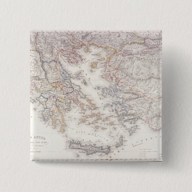 Ancient Greece 15 Cm Square Badge (Front)