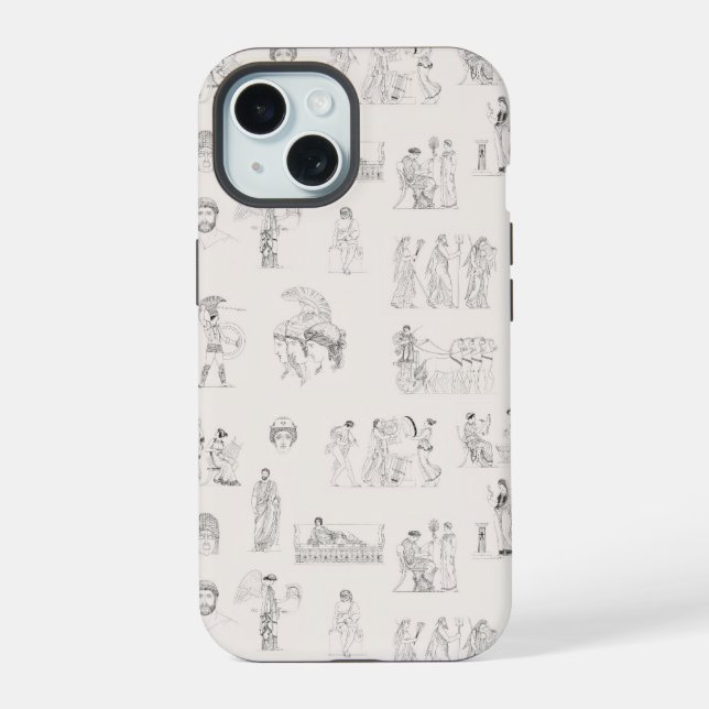 Ancient Greece Classical Greek History Pattern iPhone 15 Case (Back)