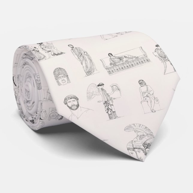 Ancient Greece Classical Greek History Pattern Tie (Rolled)