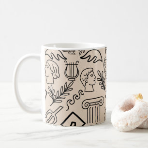 Ancient Greece Line Art Pattern Coffee Mug