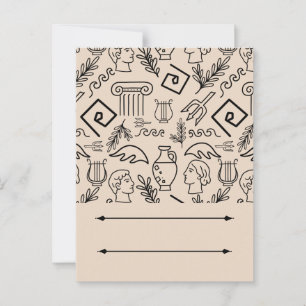 Ancient Greece Line Art Pattern Postcard