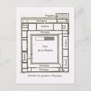 Ancient Greece, Olympia, plan of the Gymnasium Postcard