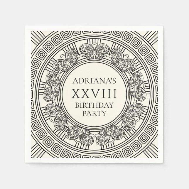 Ancient Greece or Rome themed Birthday Party Napkin (Front)