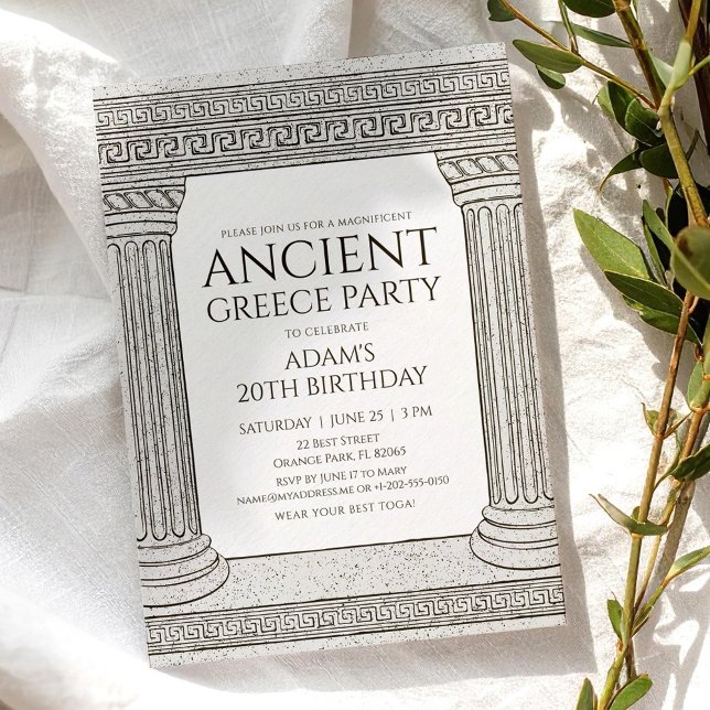 Ancient Greece Party Invitation with two columns (Creator Uploaded)