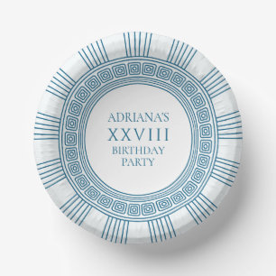 Ancient Greece themed birthday party in blue Paper Plate
