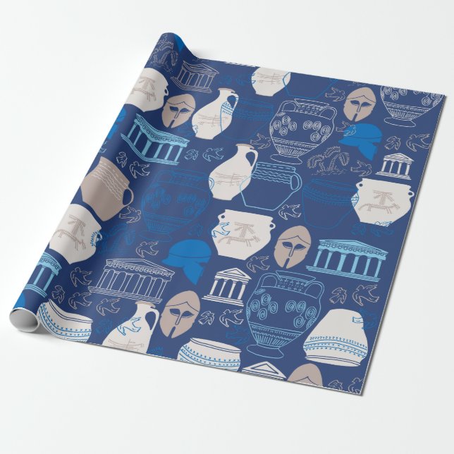 Ancient Greece Wrapping Paper (Unrolled)