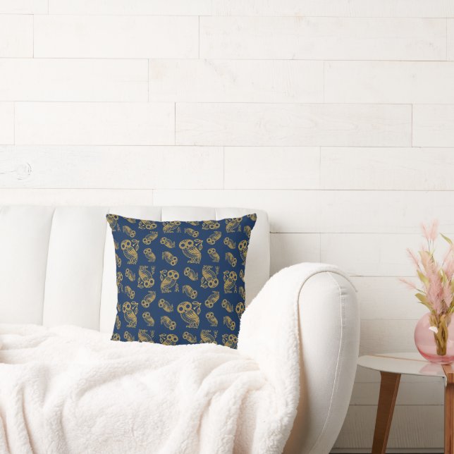 Ancient Greek Athenian Owl Pattern  Cushion (Couch)