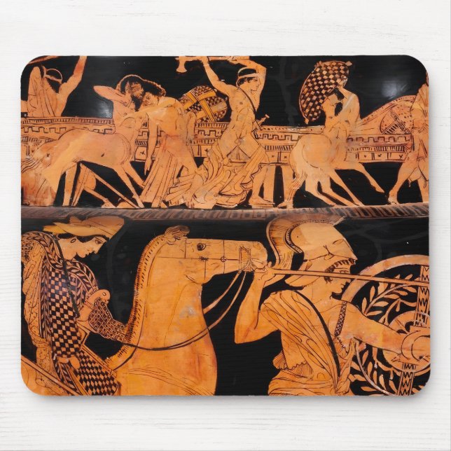 Ancient Greek Battle Red-Figure Pottery Classical Mouse Mat (Front)