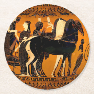 Ancient Greek Black-Figure Art Coaster