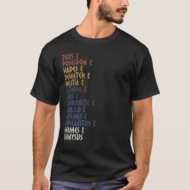 Ancient Greek God and Goddess Greek Mythology Myth T-Shirt (Front)