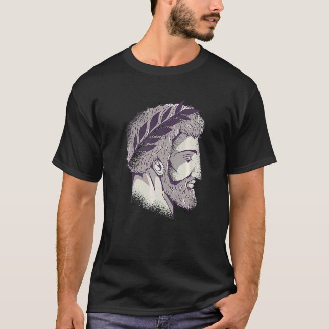 Ancient Greek Gods Mount Olympus Roman Head God T-Shirt (Front)