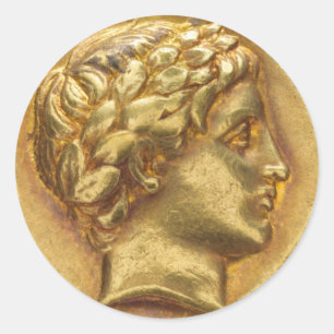 Ancient Greek Gold Piece classic round sticker