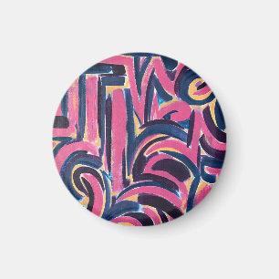 Ancient Greek Graffiti-Hand Painted Abstract Art Magnet