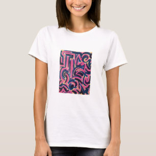 Ancient Greek Graffiti-Hand Painted Abstract Art T-Shirt