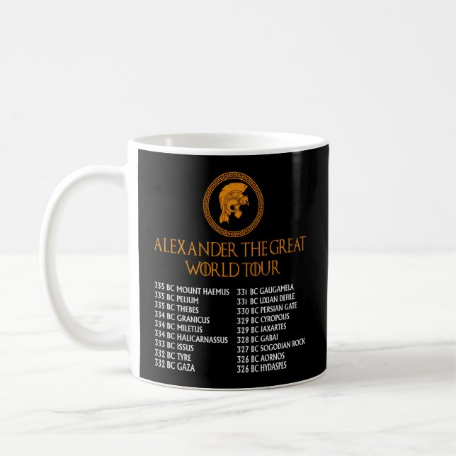 Ancient Greek History Alexander The Great World To Coffee Mug (Left)