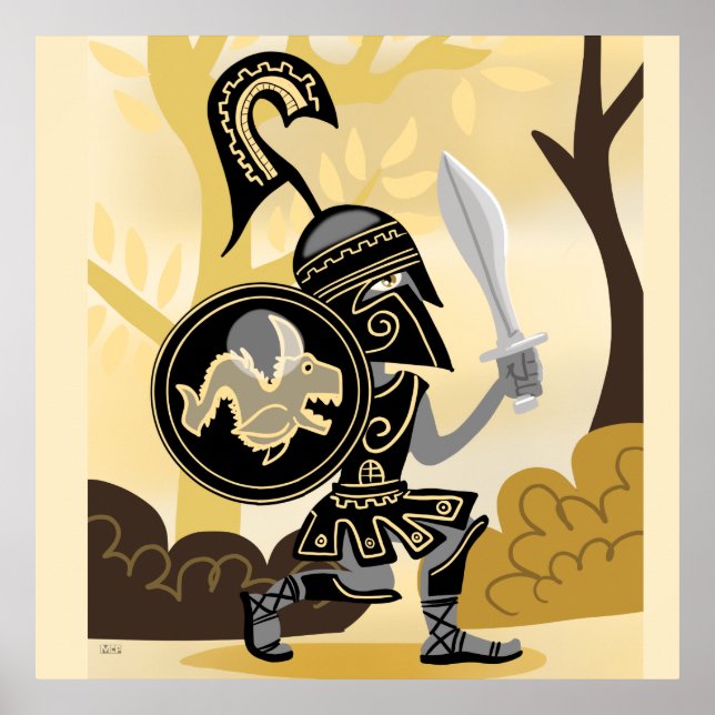 Ancient Greek Hoplite Poster (Front)