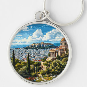 Ancient Greek Monument in Historic Athens Key Ring