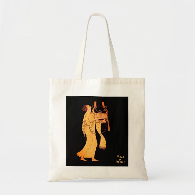 Ancient Greek Musician Singing & Playing Kithara Tote Bag (Front)